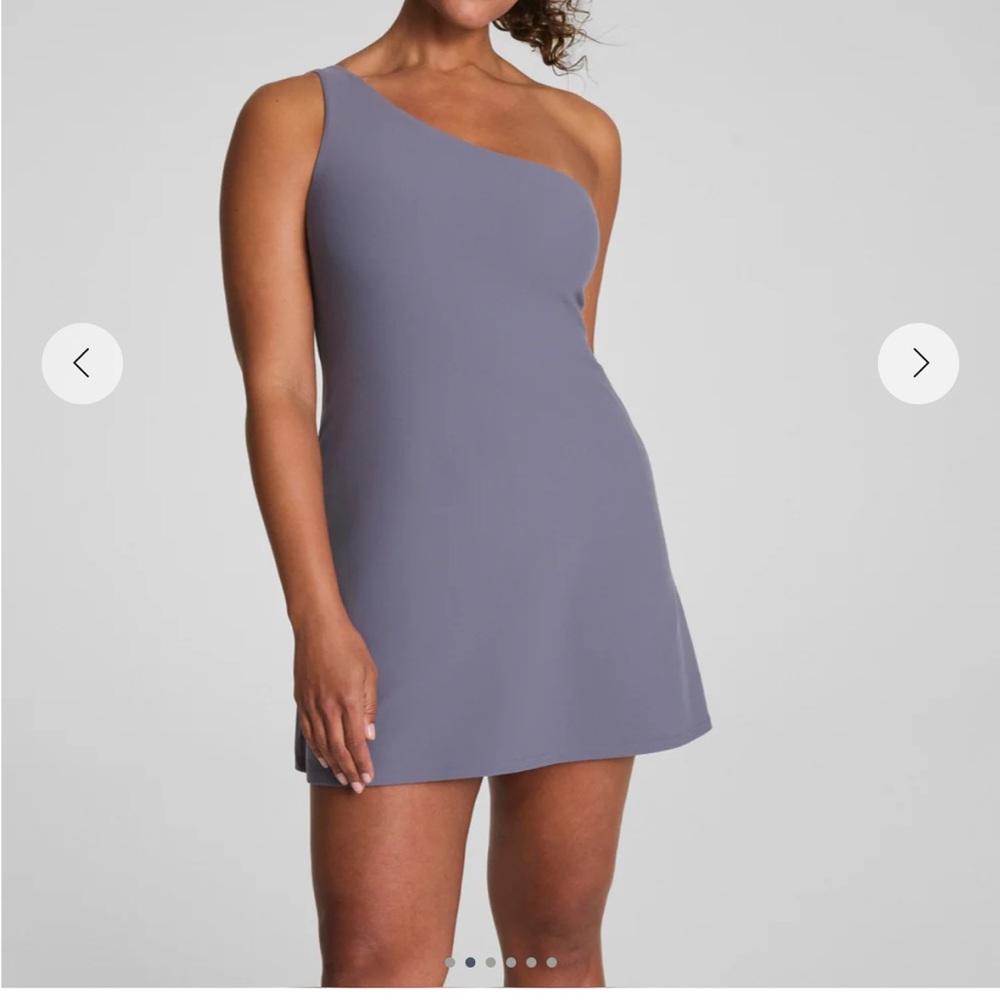 NWT SPANX Asymmetrical One-Shoulder Dress in Slate